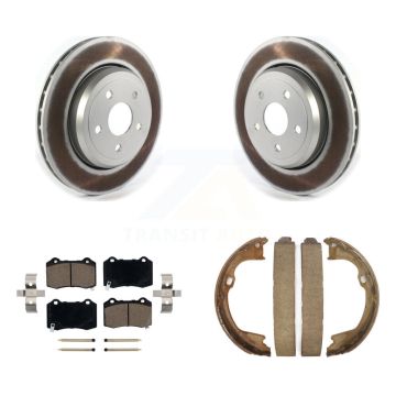 Rear Disc Coated Rotors Ceramic Pads And Parking Shoes Kit For Jeep Grand Cherokee Dodge KGC-103248