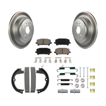 Rear Disc Coated Rotors Ceramic Pads Parking Shoes & Hardware Kit For 2014-2016 Acura MDX KGC-103258