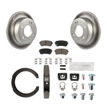 Rear Disc Coated Rotors Ceramic Pads Parking Shoes And Hardware Kit For Kia Sportage FWD KGC-103271
