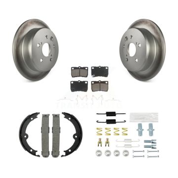 Rear Disc Coated Rotors Ceramic Pads Parking Brake Shoes And Hardware Kit For Lexus IS250 KGC-103273