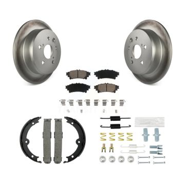 Rear Disc Coated Rotors Ceramic Pads Parking Brake Shoes And Hardware Kit For Lexus IS250 KGC-103275