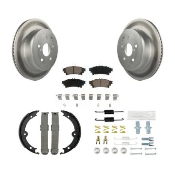 Rear Disc Coated Rotors Ceramic Pads Parking Brake Shoes And Hardware Kit For Lexus IS250 KGC-103276