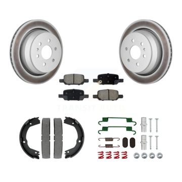 Rear Disc Coated Rotors Ceramic Pads Parking Shoes & Hardware Kit For Chevrolet Colorado KGC-103280