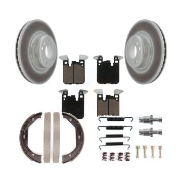 Rear Disc Coated Rotors Ceramic Pads Parking Shoes Hardware Kit For BMW 428i Convertible KGC-103310