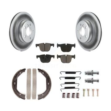 Rear Disc Coated Rotors Ceramic Pads Parking Shoes Hardware Kit For BMW 330i xDrive 328i KGC-103313