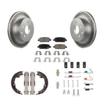 Rear Disc Coated Rotors Ceramic Pads Parking Shoes And Hardware Kit For Nissan Rogue LEAF KGC-103351