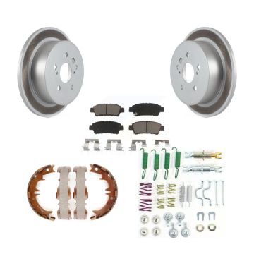 Rear Disc Coated Rotors Ceramic Pads Parking Shoes & Hardware Kit For 04-10 Toyota Sienna KGC-103366