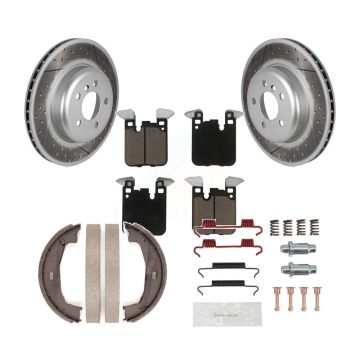 Rear Disc Coated Rotors Ceramic Pads Parking Shoes Hardware Kit For BMW 428i xDrive 328i KGC-103373