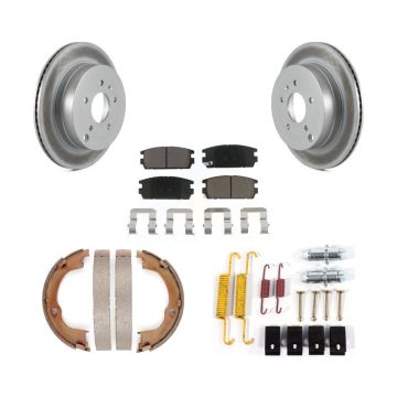 Rear Disc Coated Rotors Ceramic Pads Parking Shoes Hardware Kit For Chevrolet Equinox Vue KGC-103416