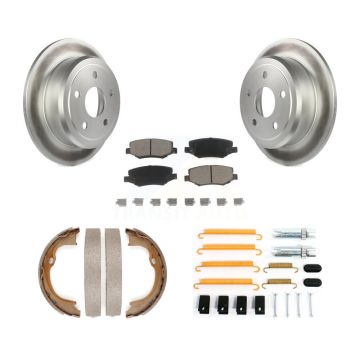 Rear Disc Coated Rotors Ceramic Pads Parking Shoes And Hardware Kit For Jeep Wrangler JK KGC-103467