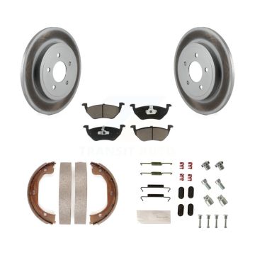Rear Disc Coated Rotors Ceramic Pads Parking Shoes And Hardware Kit For Ford Escape Mazda KGC-103540