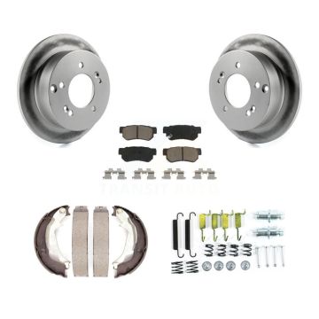 Rear Disc Coated Rotors Ceramic Pads Parking Shoes Hardware Kit For Hyundai Sonata XG350 KGC-103547