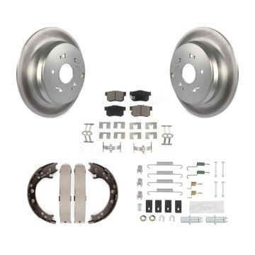 Rear Disc Coated Rotors Ceramic Pads Parking Brake Shoes And Hardware Kit For Acura RDX KGC-103557