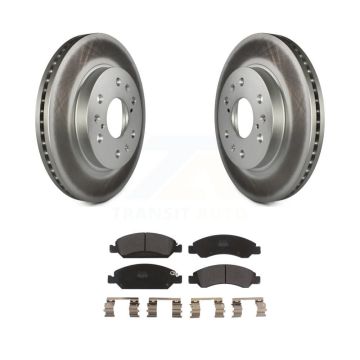 Front Coated Brake Rotor Semi-Metallic Pad Kit For GMC Sierra 1500 Chevrolet Silverado XL KGF-100035