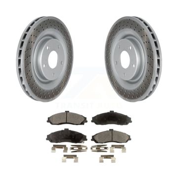 Front Coated Disc Brake Rotor & Semi-Metallic Pad Kit For Chevrolet Corvette Cadillac XLR KGF-100039