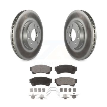 Front Coated Brake Rotor Semi-Metallic Pad Kit For Ford Fusion Mazda 6 Lincoln MKZ Zephyr KGF-100103