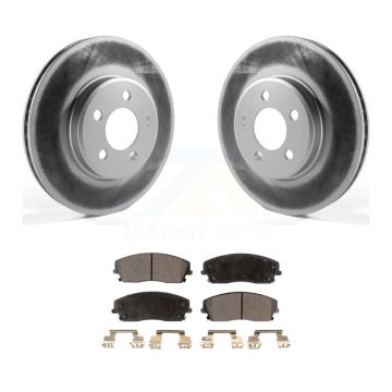 Front Coated Brake Rotors Semi-Metallic Pad Kit For Dodge Chrysler 300 Charger Challenger KGF-100151