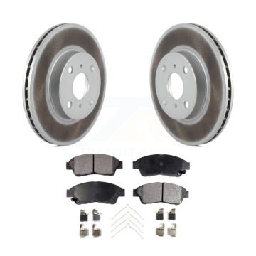 Front Coat Disc Brake Rotors Semi-Metallic Pad Kit For 1993-1997 Toyota Corolla Geo Prizm KGF-100191