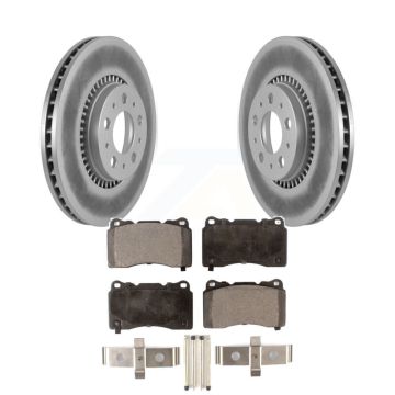 Front Coated Disc Brake Rotors And Semi-Metallic Pads Kit For 2005-2007 Volvo V70 R KGF-100246