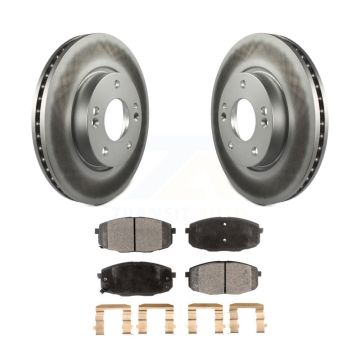 Front Coated Disc Brake Rotors And Semi-Metallic Pads Kit For Hyundai Elantra KGF-100260