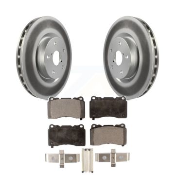 Front Coated Disc Brake Rotors And Semi-Metallic Pads Kit For Subaru Impreza WRX STI KGF-100310