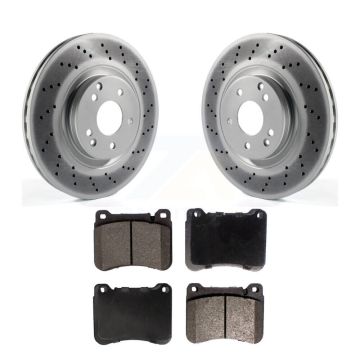 Front Coated Brake Rotors Semi-Metallic Pad Kit For Mercedes-Benz C230 SLK350 CLK350 C320 KGF-100361