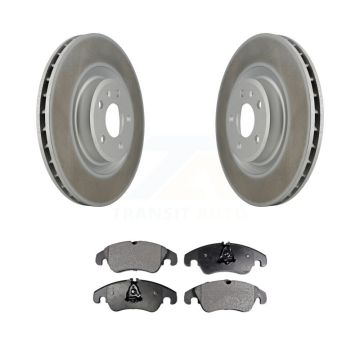 Front Coated Disc Brake Rotor Semi-Metallic Pad Kit For Audi Q5 A4 Quattro S4 S5 A6 A7 A5 KGF-100411