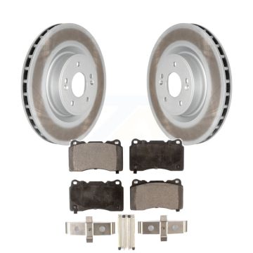 Front Coated Disc Brake Rotors And Semi-Metallic Pads Kit For Hyundai Genesis Coupe KGF-100428