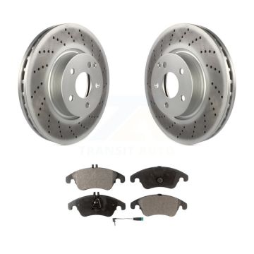 Front Coated Brake Rotor Semi-Metallic Pad Kit For Mercedes-Benz C300 E350 C350 E400 E250 KGF-100438