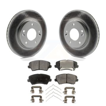 Front Coated Brake Rotors Semi-Metallic Pad Kit For Kia Forte Hyundai Elantra GT Veloster KGF-100448