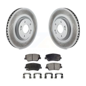 Front Coated Disc Brake Rotors And Semi-Metallic Pads Kit For 2012-2017 Hyundai Azera KGF-100452