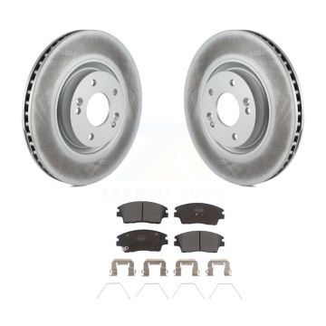 Front Coat Disc Brake Rotor Semi-Metallic Pad Kit For 2017-2022 Kia Sportage Turbocharged KGF-100453