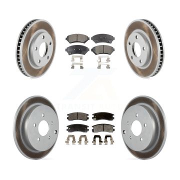 Front Rear Coated Disc Brake Rotors And Semi-Metallic Pads Kit For Pontiac Montana KGF-100546
