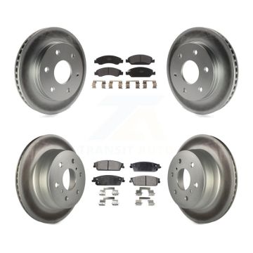 Front Rear Coat Brake Rotor Semi-Metallic Pad Kit For 07 GMC Sierra 1500 Disc rear brakes KGF-100551