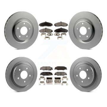 Front Rear Coated Brake Rotor & Semi-Metallic Pad Kit For Chevrolet Corvette Cadillac XLR KGF-100584