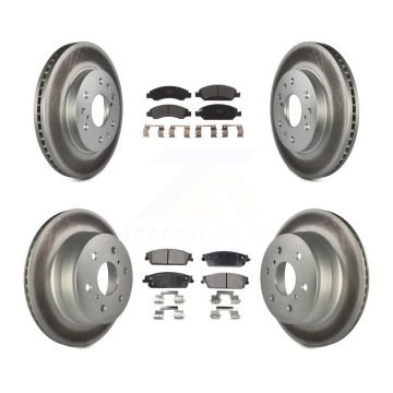 Front Rear Coat Brake Rotor Semi-Metallic Pad Kit For Chevrolet GMC Sierra 1500 Silverado KGF-100591