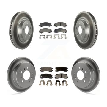 Front Rear Coated Disc Brake Rotors And Semi-Metallic Pads Kit For Buick LaCrosse Allure KGF-100599