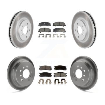 Front Rear Coated Disc Brake Rotor Semi-Metallic Pad Kit For Chevrolet Impala Monte Carlo KGF-100601