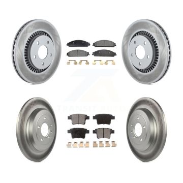 Front Rear Coat Brake Rotors Semi-Metallic Pad Kit For Ford Five Hundred Freestyle Taurus KGF-100647