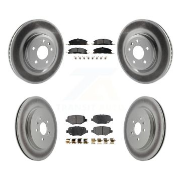 Front Rear Coated Disc Brake Rotor And Semi-Metallic Pad Kit For 2013 Ford Explorer Sport KGF-100672