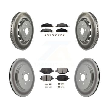 Front Rear Coated Brake Rotors Semi-Metallic Pad Kit For Ford Explorer Police Interceptor KGF-100679