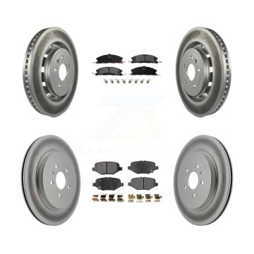 Front Rear Coated Brake Rotors Semi-Metallic Pad Kit For Ford Explorer Flex Taurus Police KGF-100680