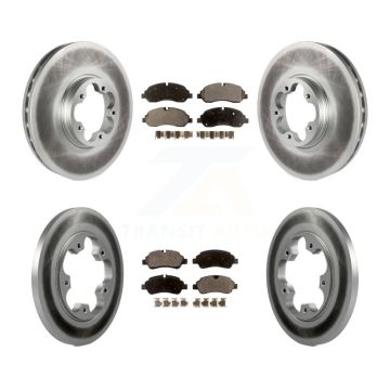 Front Rear Coated Disc Brake Rotor Semi-Metallic Pad Kit For Ford Transit-250 Transit-150 KGF-100686