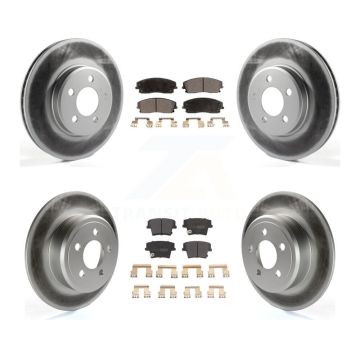 Front Rear Coated Brake Rotor Semi-Metallic Pad Kit For Dodge Charger Chrysler 300 Magnum KGF-100711