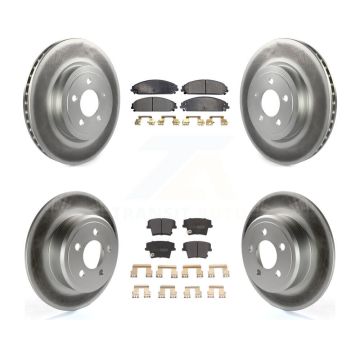 Front Rear Coated Brake Rotors Semi-Metallic Pad Kit For 05-06 Chrysler 300 AWD with 3.5L KGF-100713