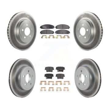 Front Rear Coated Brake Rotor Semi-Metallic Pad Kit For Dodge Charger Chrysler 300 Magnum KGF-100714