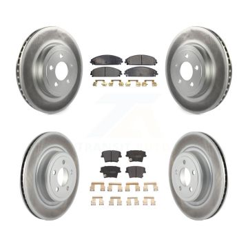 Front Rear Coated Brake Rotor Semi-Metallic Pad Kit For Dodge Charger With Police Package KGF-100715