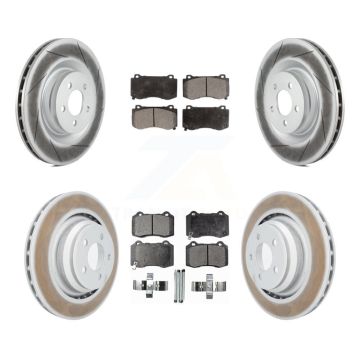 Front Rear Coated Brake Rotor Semi-Metallic Pad Kit For Dodge Charger Chrysler 300 Magnum KGF-100717
