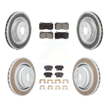 Front Rear Coated Disc Brake Rotors And Semi-Metallic Pads Kit For Dodge Charger KGF-100718
