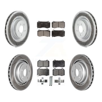 Front Rear Coated Brake Rotor Semi-Metallic Pad Kit For Dodge Charger Chrysler 300 Magnum KGF-100719